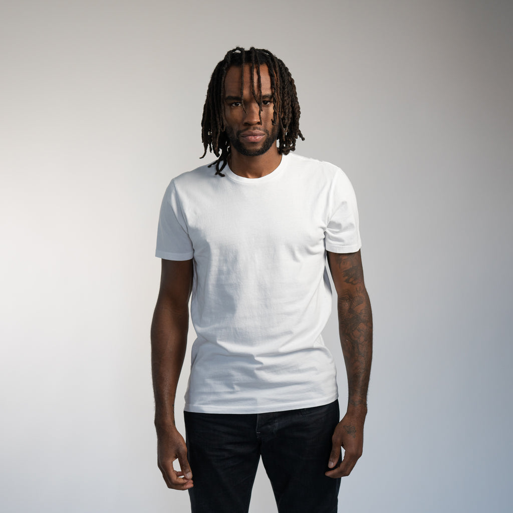 【SHALOM】24FW MOLA TEE WHITE Men's Combed Cotton Crew Neck Tee – MOLA