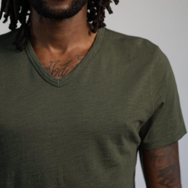 Men's Slub V-Neck Tee - MolaInc